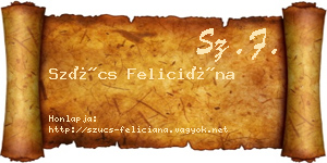 Szűcs Feliciána névjegykártya