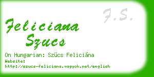 feliciana szucs business card